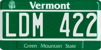 VT license plate LDM422