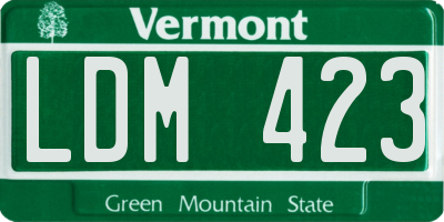 VT license plate LDM423