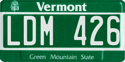 VT license plate LDM426