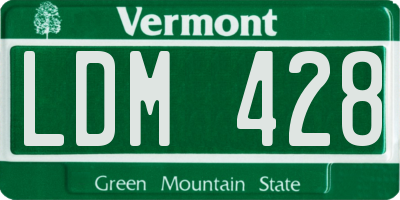 VT license plate LDM428
