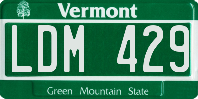 VT license plate LDM429