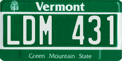 VT license plate LDM431