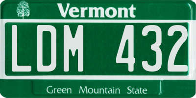VT license plate LDM432