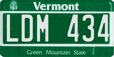 VT license plate LDM434
