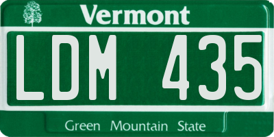 VT license plate LDM435