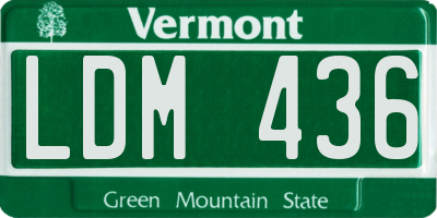 VT license plate LDM436