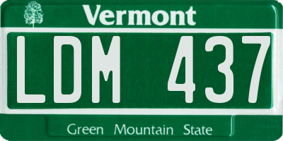 VT license plate LDM437