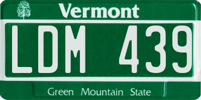 VT license plate LDM439