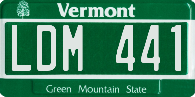 VT license plate LDM441