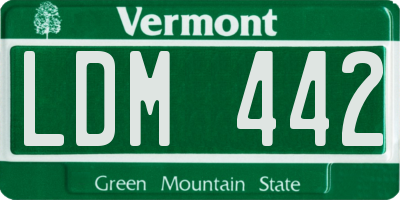 VT license plate LDM442