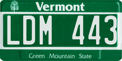VT license plate LDM443