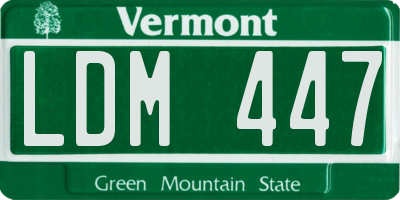 VT license plate LDM447