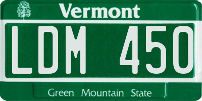 VT license plate LDM450