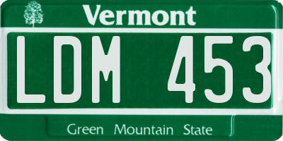 VT license plate LDM453