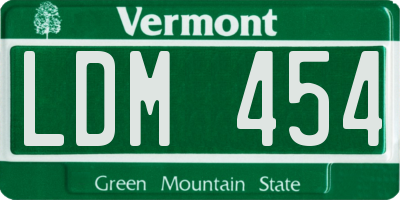 VT license plate LDM454