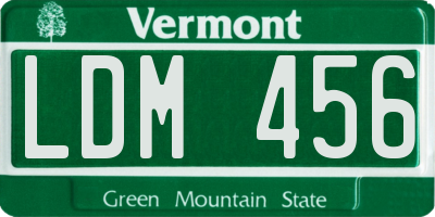VT license plate LDM456