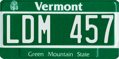 VT license plate LDM457