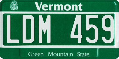 VT license plate LDM459