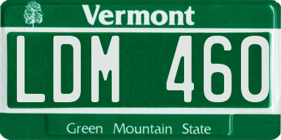 VT license plate LDM460