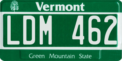 VT license plate LDM462
