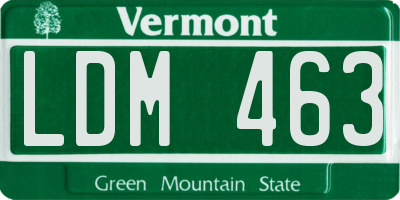 VT license plate LDM463