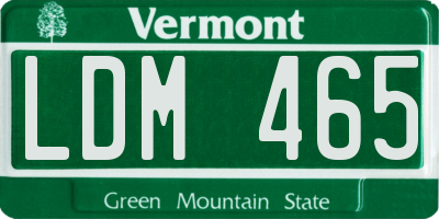 VT license plate LDM465