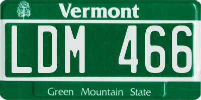 VT license plate LDM466