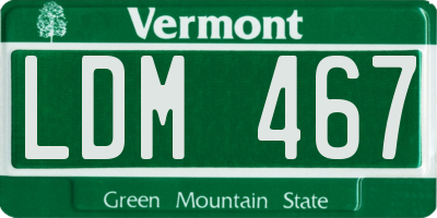 VT license plate LDM467