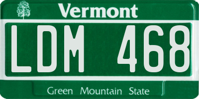 VT license plate LDM468