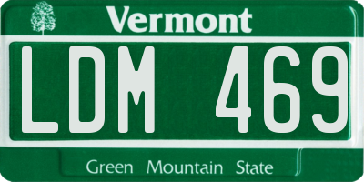 VT license plate LDM469