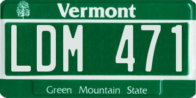 VT license plate LDM471