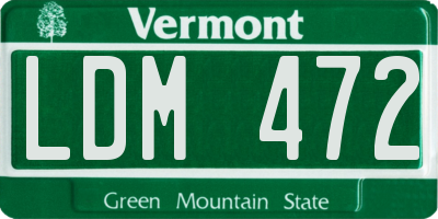 VT license plate LDM472