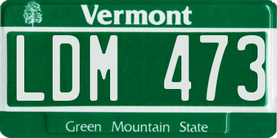 VT license plate LDM473
