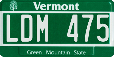 VT license plate LDM475