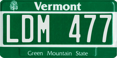 VT license plate LDM477