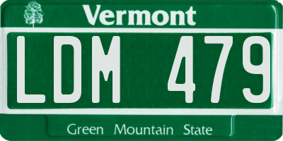 VT license plate LDM479