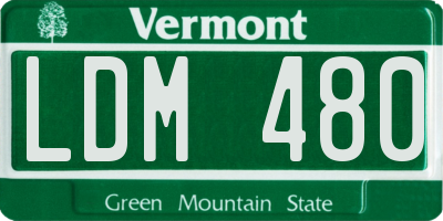 VT license plate LDM480