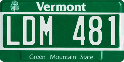 VT license plate LDM481