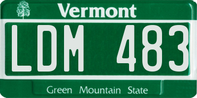 VT license plate LDM483