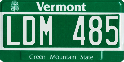 VT license plate LDM485