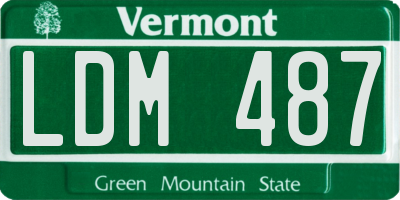 VT license plate LDM487