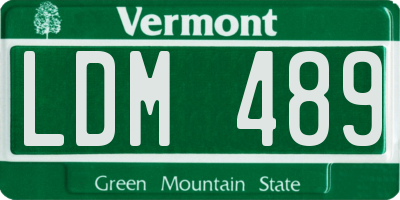 VT license plate LDM489