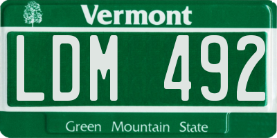 VT license plate LDM492