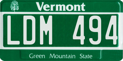 VT license plate LDM494