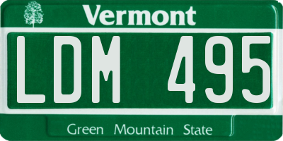 VT license plate LDM495