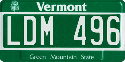 VT license plate LDM496