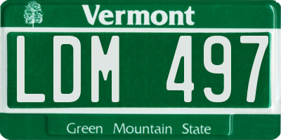 VT license plate LDM497