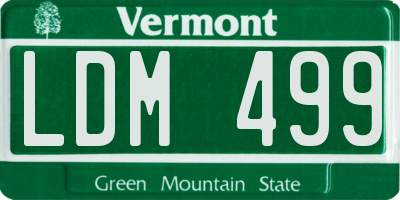 VT license plate LDM499