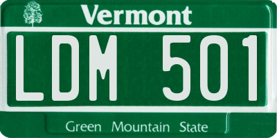 VT license plate LDM501