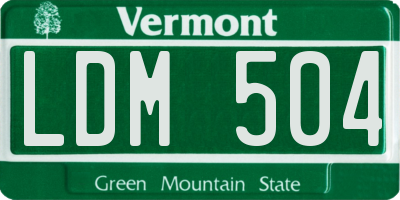 VT license plate LDM504
